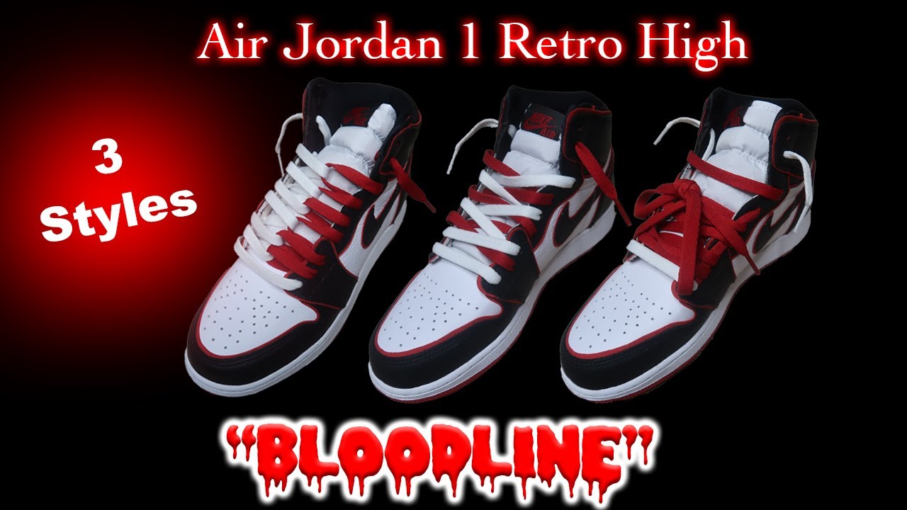 3 Creative Ways To Tie Your Jordans W/ 2 Different Colors || Jordan 1 Retro High in 
