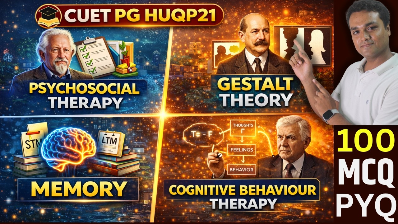 🚨 HUQP21 Psychology Most Important MCQs | CUET PG Social Work | Class 3 LIVE