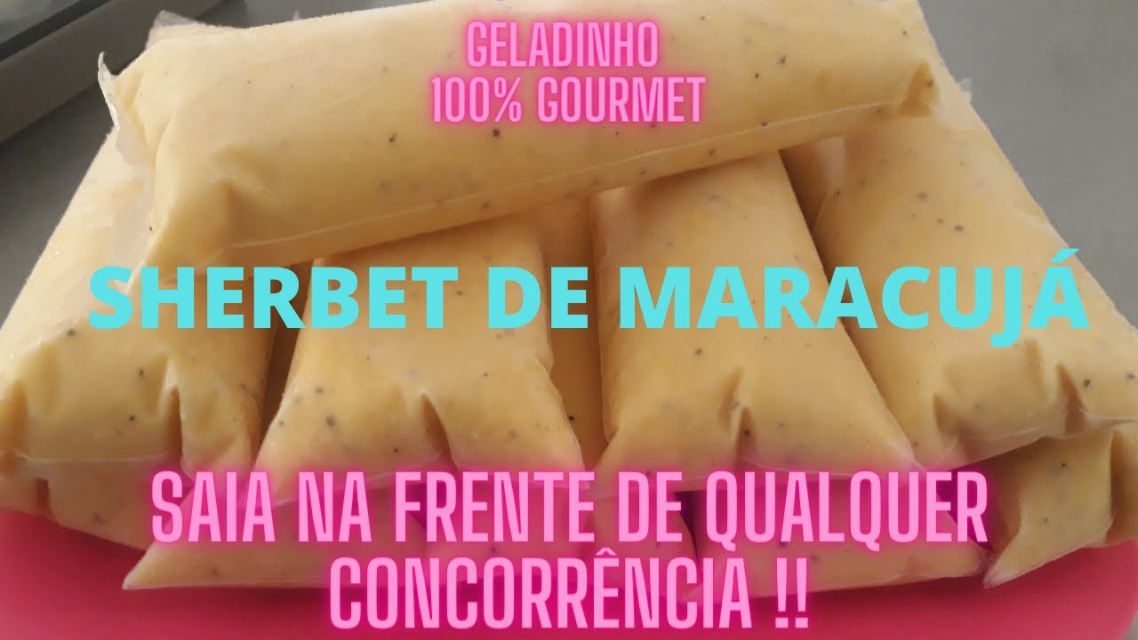 Receita de GELATO ITALIANO sabor SHERBET DE MARACUJÁ para sair na frente de qualquer concorrência !!