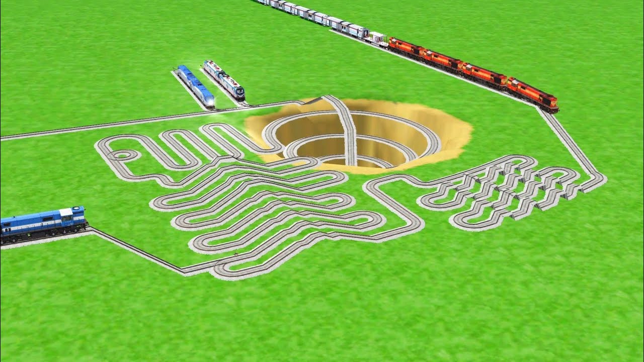 SNAKE🐍TRACKS TRAINS CROSSIN CIRCLE ZIG ZAG RISKY RAILROAD RAILWORKS BEANG DRIVE 