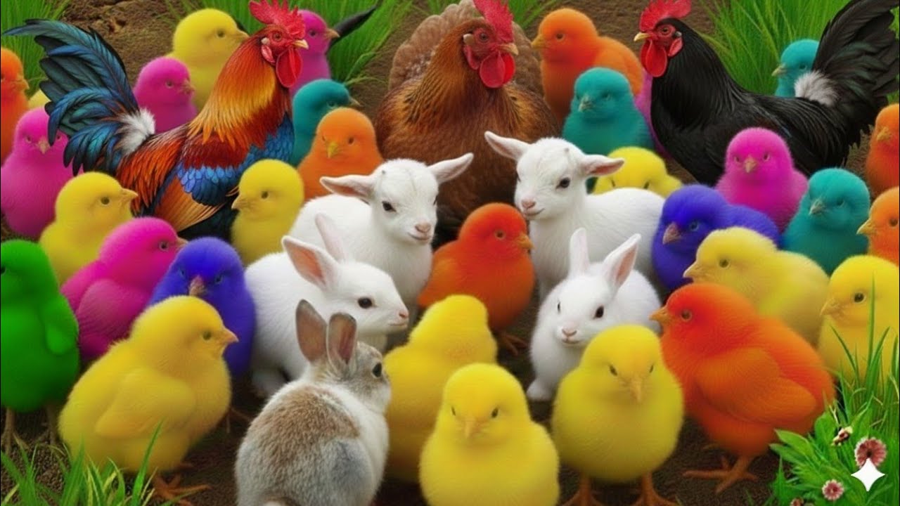Ayam Lucu, ayam warna warni, ayam rainbow, kelinci lucu, bebek lucu, ikan koi, Hewan Lucu