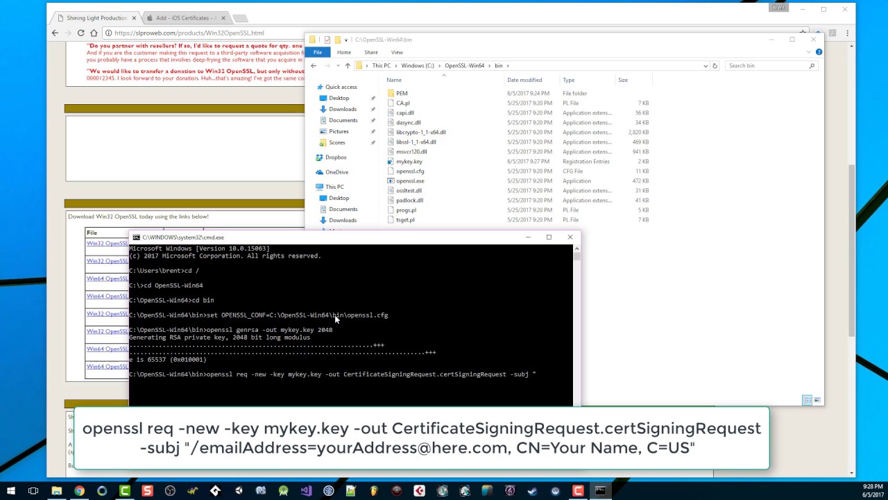 Updated: Create iOS Certificate Signing Request and .p12 file on Windows