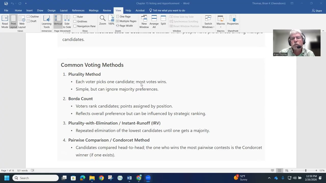 15.1 Voting Methods