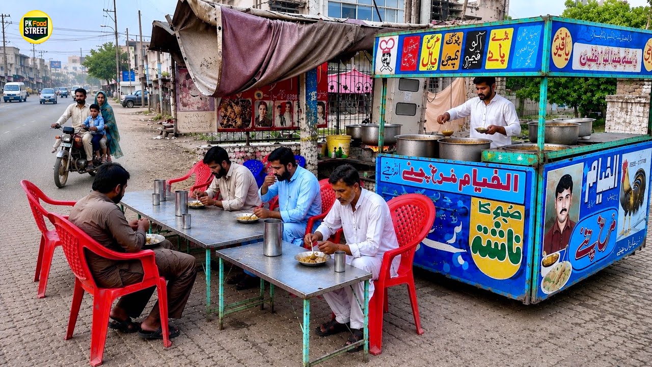 PAKISTAN&rsquo;S BEST Roadside Breakfast 😍🔥 | Local Desi Nashta - Best Street Food In Pakistan 🇵🇰