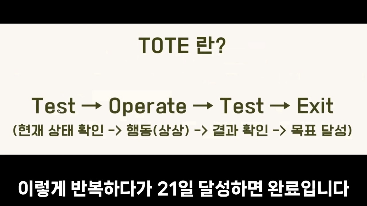 목표 달성률 높이는 TOTE 모델 완전 정복 TOTE모델, NLP, 자기계발, 목표달성법, 작심삼일, 뇌과학, 마인드셋, 습관만들기, 의식성장, 자기계발유튜브, 목표설정
