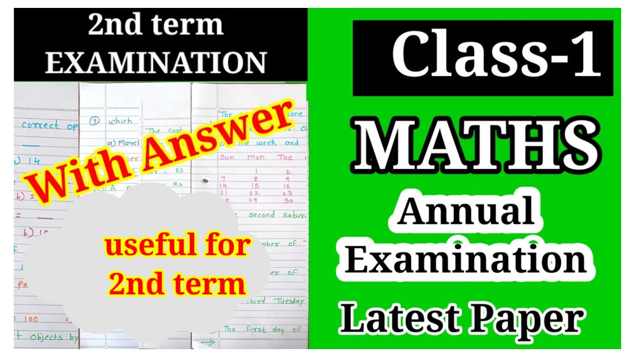 Class-1 MATHS 2nd term examination question paper