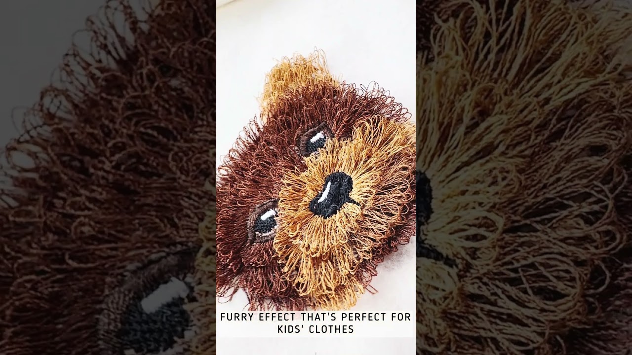 Fringed Fluffy Puppy Face Dog Head Pet Embroidery #puppy #petembroidery  #animalembroidery