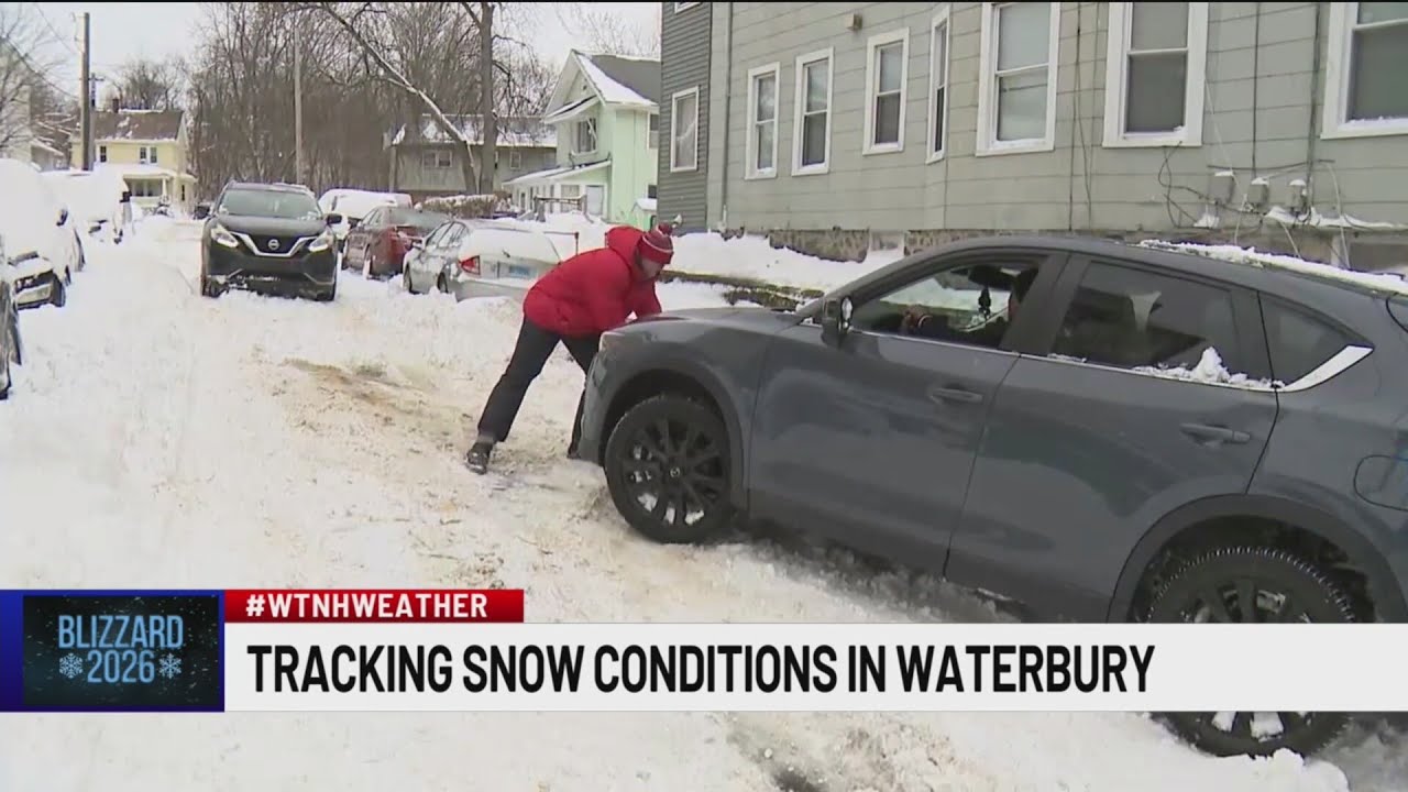 Many roads in Waterbury still caked with snow