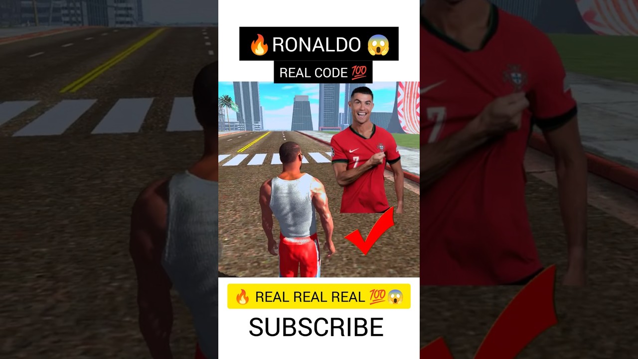 😱 RONALDO - in Indian Bike Driving 3d | Real Code 🤑 #indiabike3d
