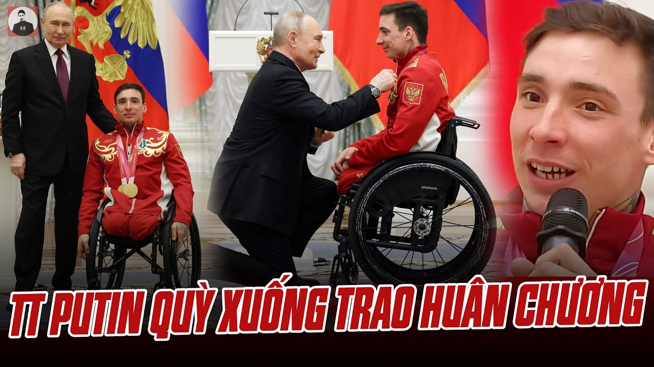 XÚC ĐỘNG: TT PUTIN QUỲ XUỐNG TRAO HUÂN CHƯƠNG CHO VĐV KHUYẾT TẬT, BẢO SAO ÔNG LẮM NGƯỜI HÂM MỘ