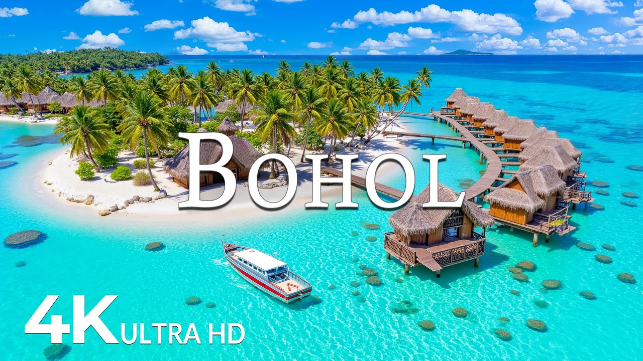 FLYING OVER BOHOL (4K UHD) &ndash; Soothing Music Along With Beautiful Nature Video - 4K Video ULTRA HD