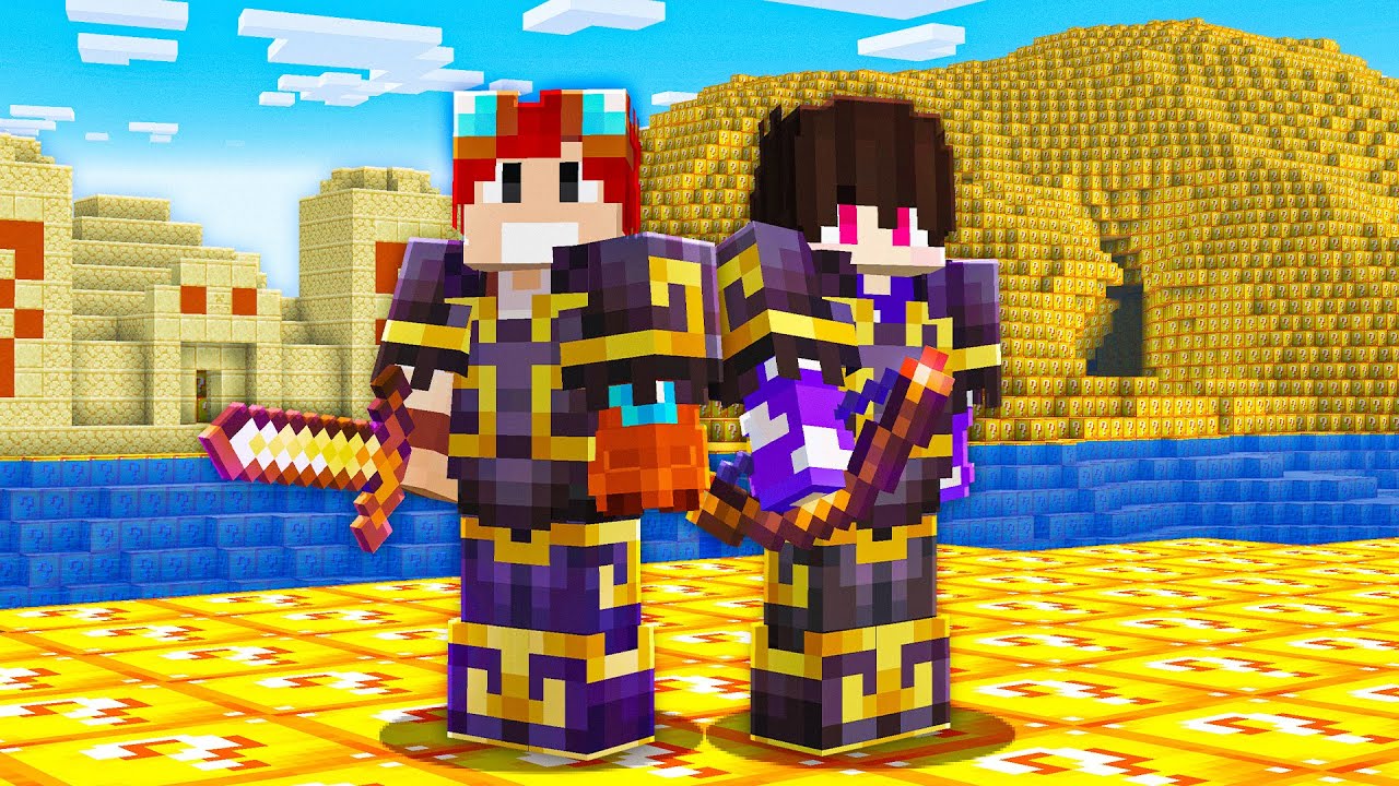 O MUNDO é feito de LUCKY BLOCK em DUPLA