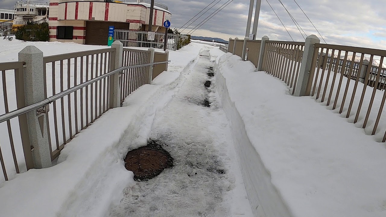 【青森散歩道】冬の青森駅近く エーファクトリー(A-factory)付近の雪景色を歩いてみた