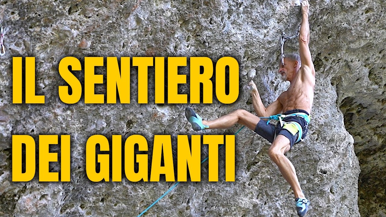 Carlito arrampica il Sentiero dei Giganti nella falesia di Cavazzo Carnico