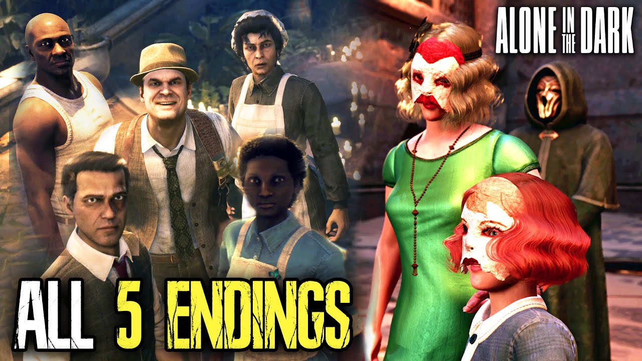 ALONE IN THE DARK (2024) All 5 Endings Guide - Secret & Bad Ending Cutscenes (4K 60FPS)