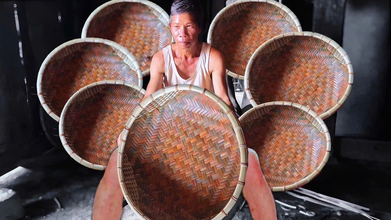 職人が3日かけて作る大型竹かごの製作工程