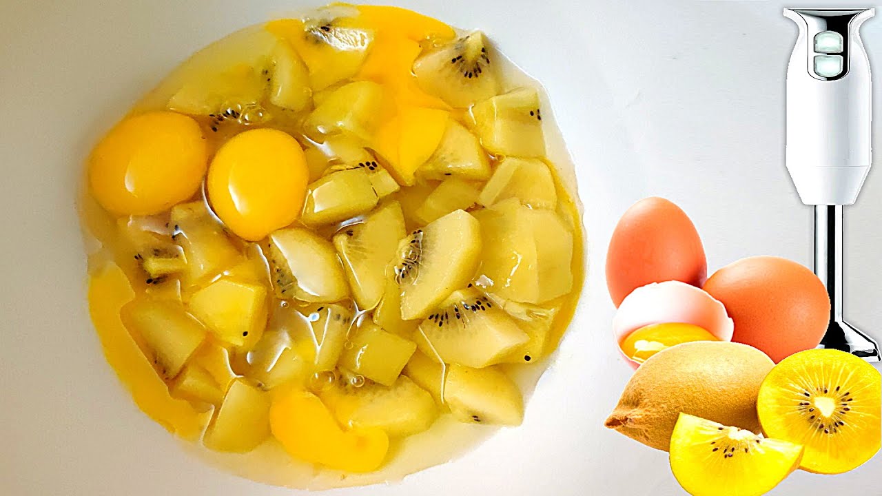 🥝🥣 Frulla le uova con i kiwi, deliziosa ricetta pronta in pochi minuti! 🍰🥝
