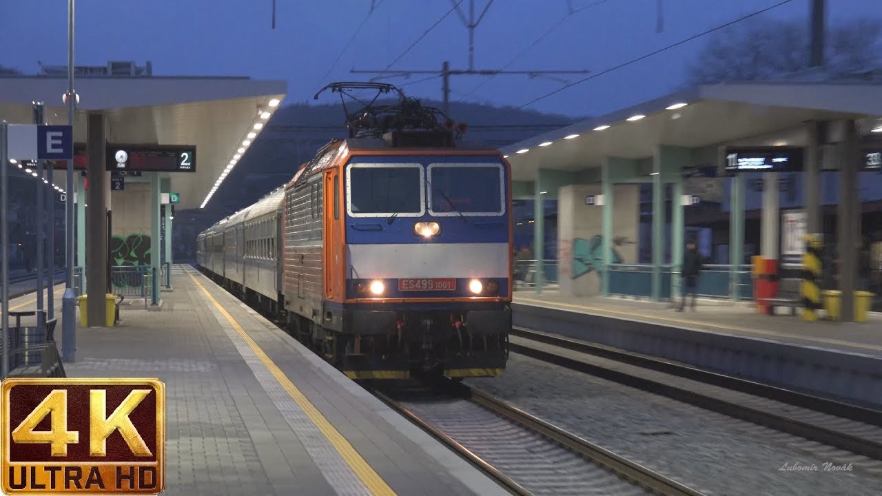 Vlaky - Kuřim po rekonstrukci [11.1.2018] 4K