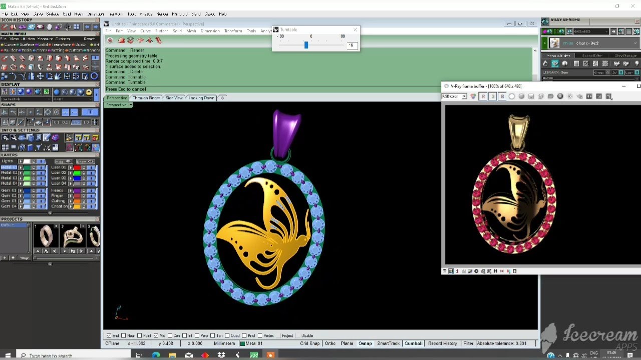 تعليم الماتريكس بالعربي  jewelry design how can to use Gmes  between2 curves in Matrix9 . Lesson 111