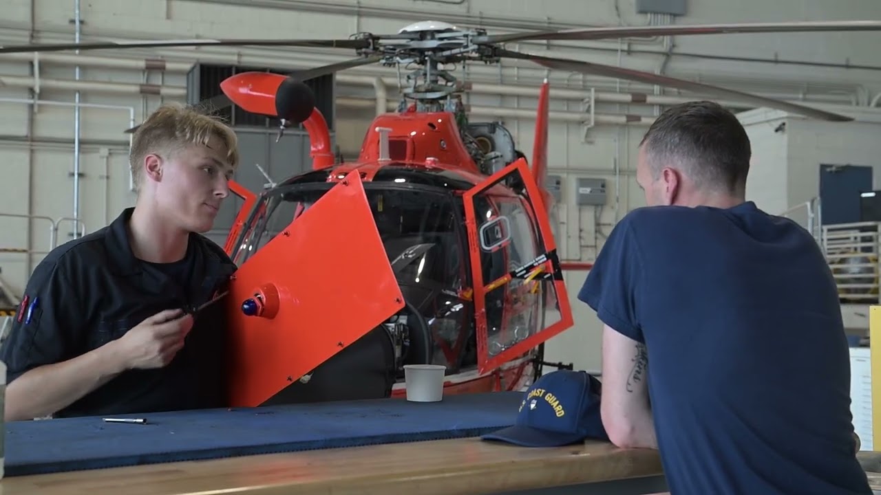 US Coast Guard AMTs and AETs service MH 65 Dolphin
