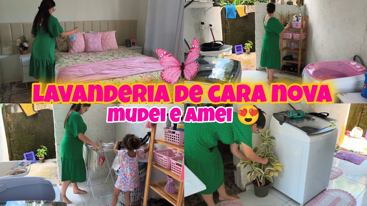 MUDANÇAS POR AQUI/LAVANDERIA DE CARA NOVA+MUDEI E AMEI 😍 RECEBI AJUDA NA FAXINA 😃 AMEI O RESULTADO 