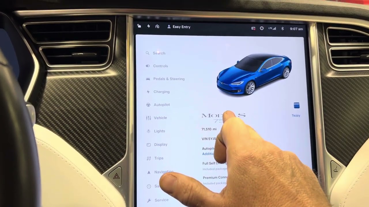 How to put a 2017 Tesla Model S into service mode