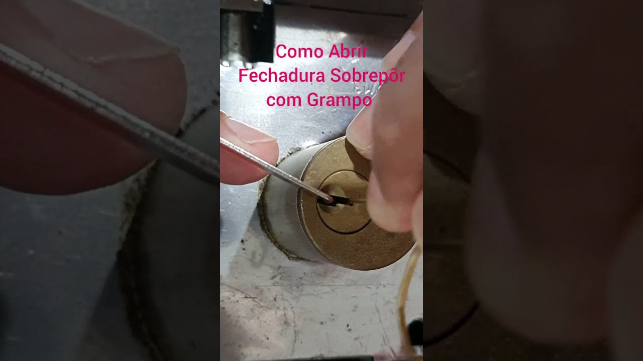 Como Abrir Fechadura de Sobrep&ocirc;r com Grampo de Cabelo  #short