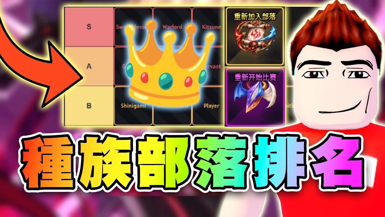 👑別再亂問種族.部落排名！真相太殘酷了！黑死牟新月版本！Race/Clan Tier List！ 🗡️水手飾品 | Sailor Piece Roblox