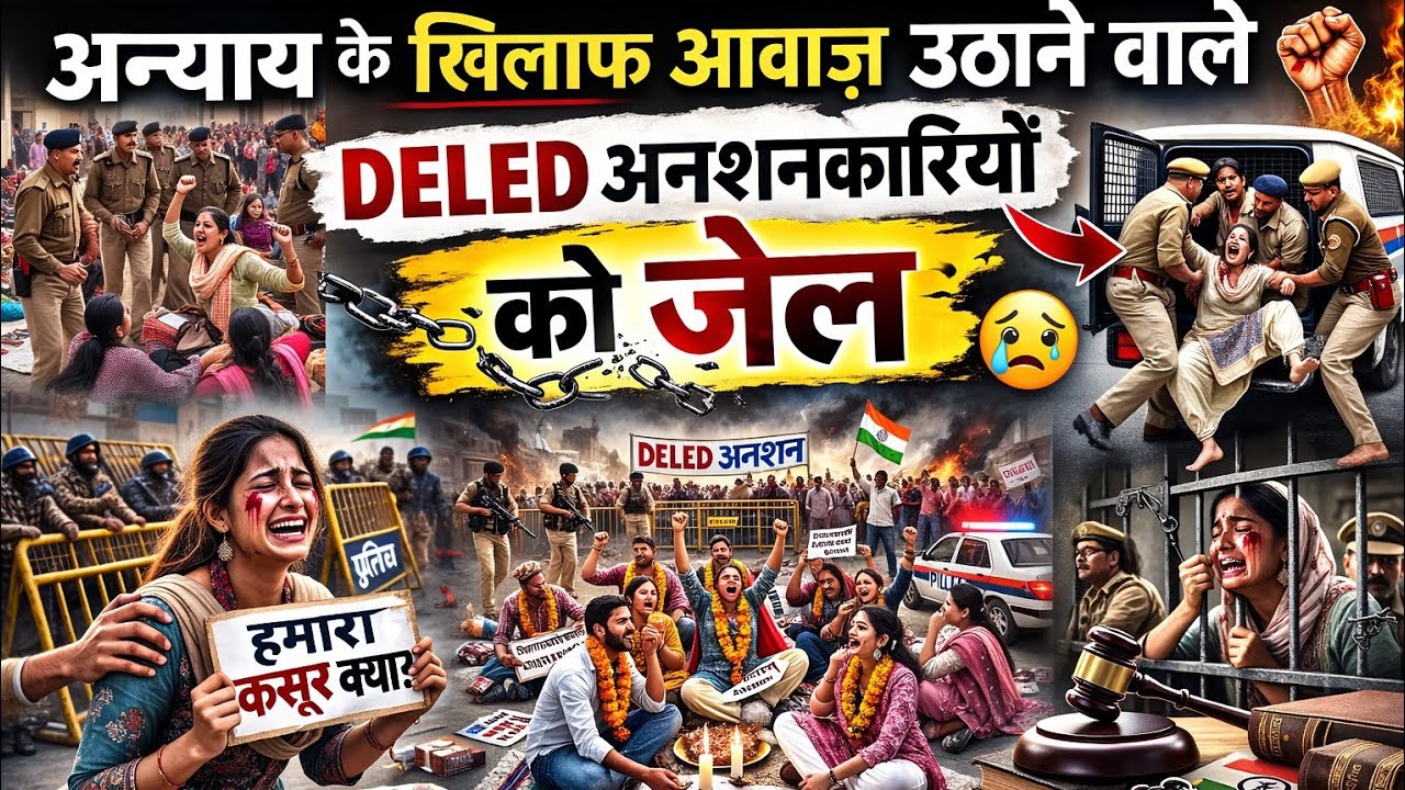 न्याय की आवाज़ → जेल!D.El.Ed अनशनकारियों पर कार्रवाई 🥹