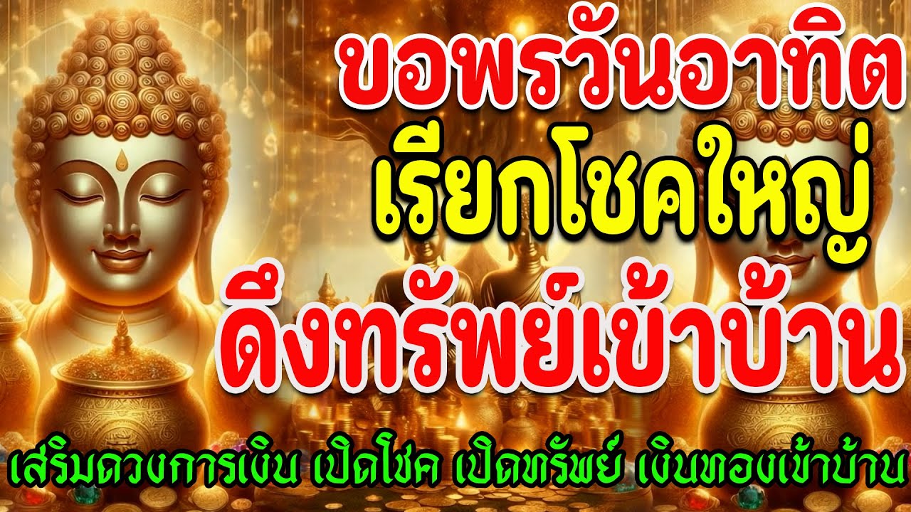 🔴ขอพรวันอาทิต เรียกโชคใหญ่ ดึงทรัพย์เข้าบ้าน เสริมดวงการเงิน เปิดโชค เปิดทรัพย์ เงินทองเข้าบ้าน