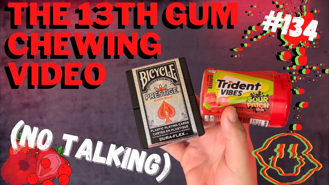 ASMR Gum Chewing, Mouth Sounds, No Talking  ~ Solitaire #134