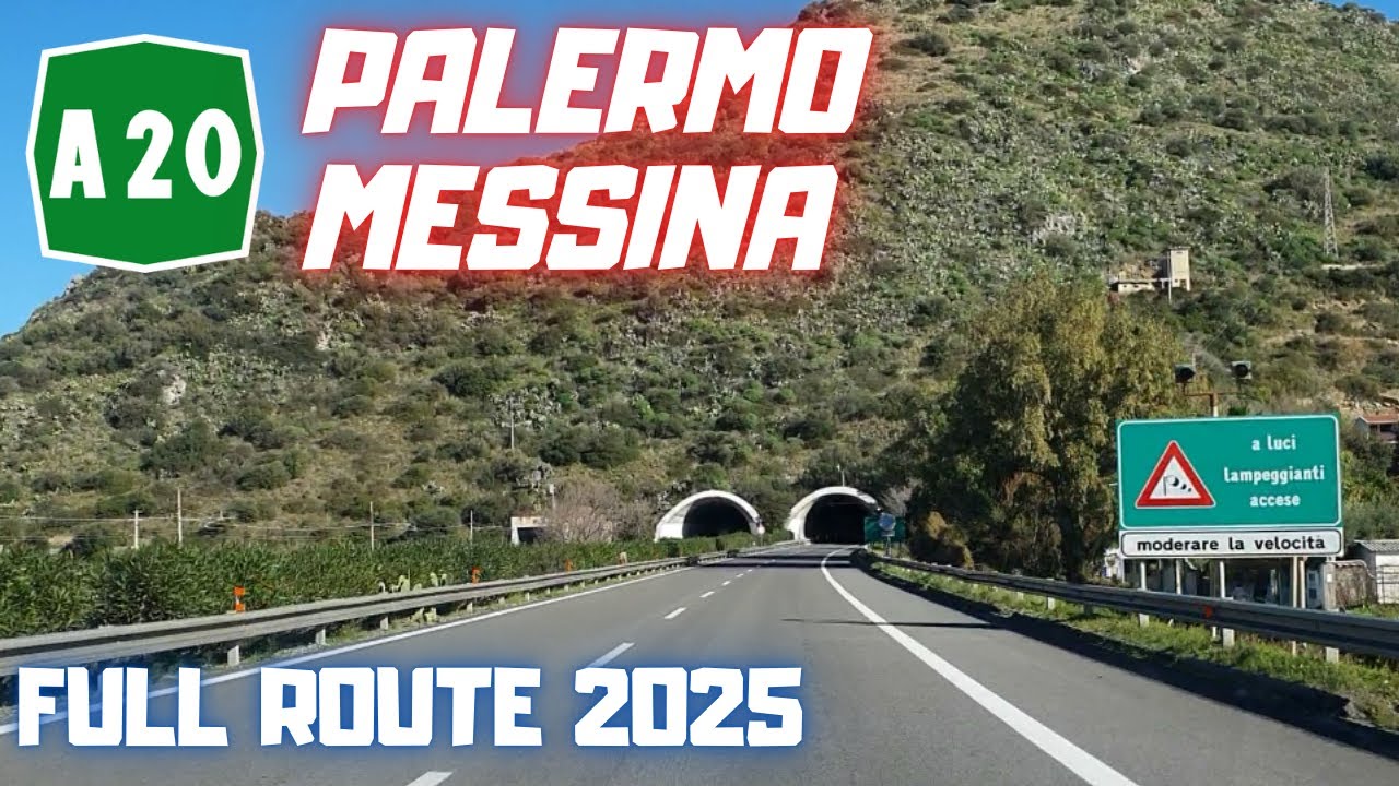 Autostrada A20 Messina-Palermo: PERCORSO COMPLETO 2025 (Buonfornello-ME Boccetta) - Buone Feste !
