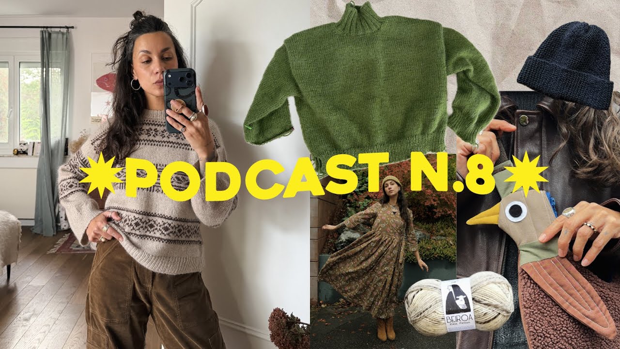 Mon premier pull en jacquard, des projets qui avancent bof et de la couture | PODCAST TRICOT #8