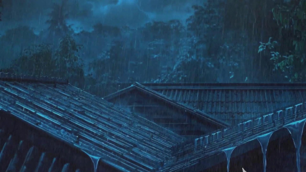Sleep Well Instantly with Torrential Rain & Powerful Thunder on a Tin Roof of a Deserted Cabin #735