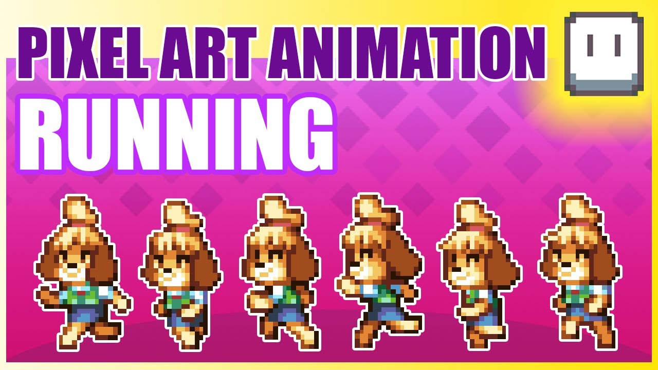 ➤ Pixel Art CHARACTER ANIMATION (Aseprite) - RUNNING ANIMATION [6 frames]