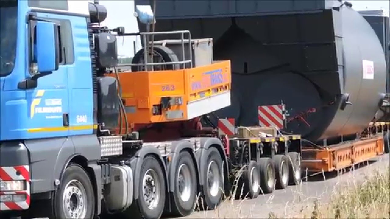Vorbereitung Schwertransport:  Bosch Dampfkessel