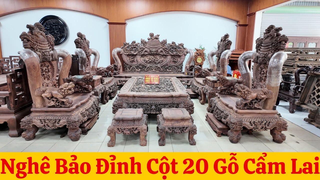 Siêu Phẩm Nghê Bảo Đỉnh Cột 20 Gỗ Cẩm Lai Hàng Khủng Siêu VIP