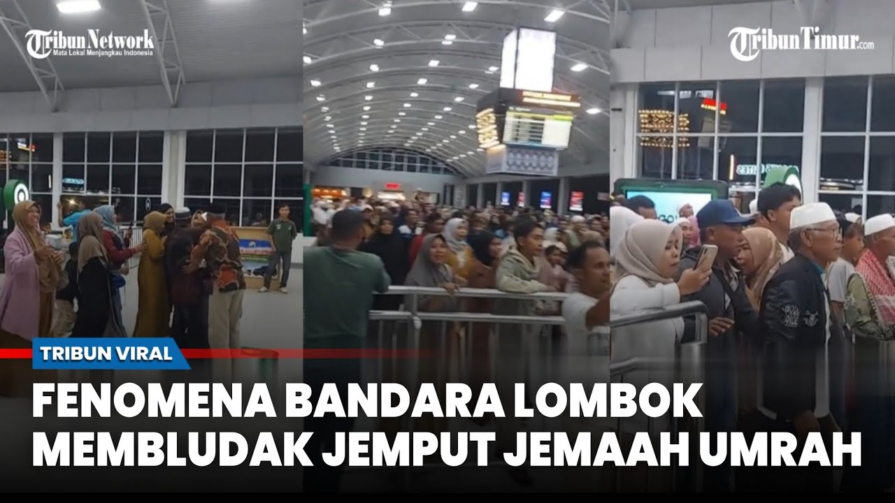 Fenomena Jamaah Umrah Tiba, Rombongan Sekeluarga Padati Bandara Lombok