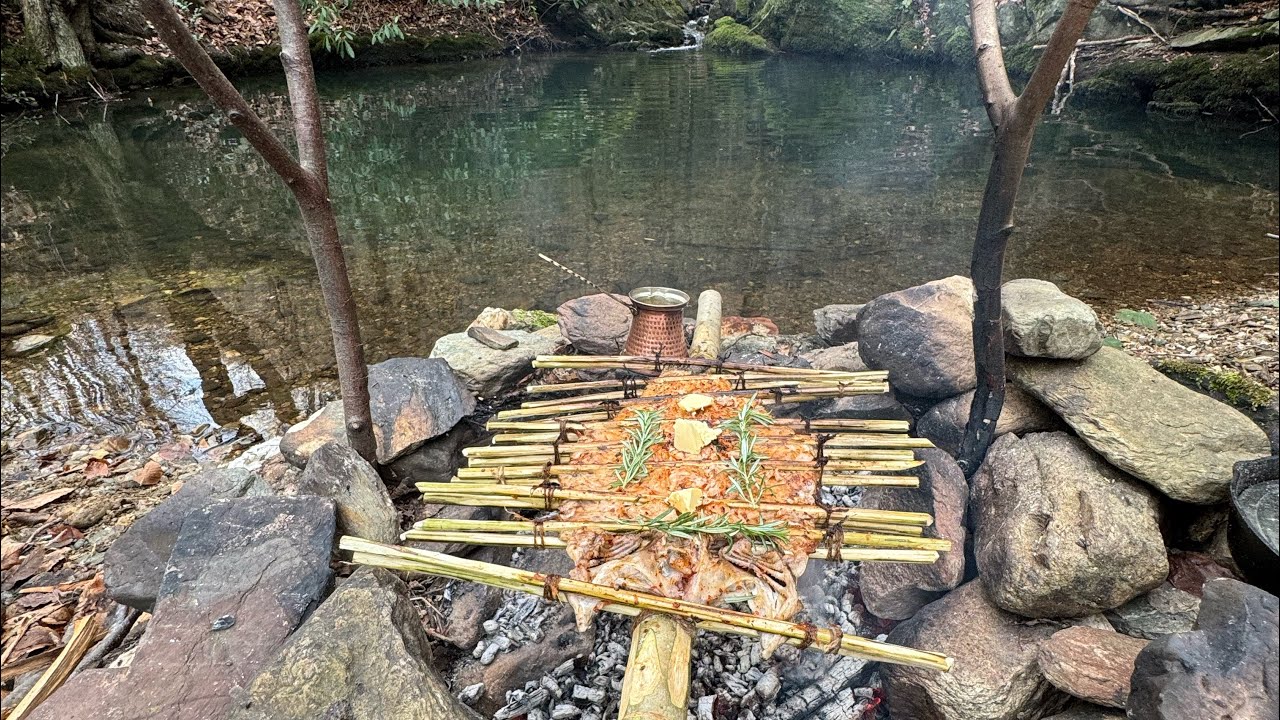 İLKEL Y&Ouml;NTEMLER İLE ALABALIK PİŞİRME !! / Cooking Trout with Primitive methods