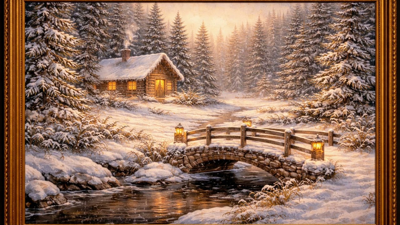 Cozy Cottage Vibes Gold Frame Art TV 4K