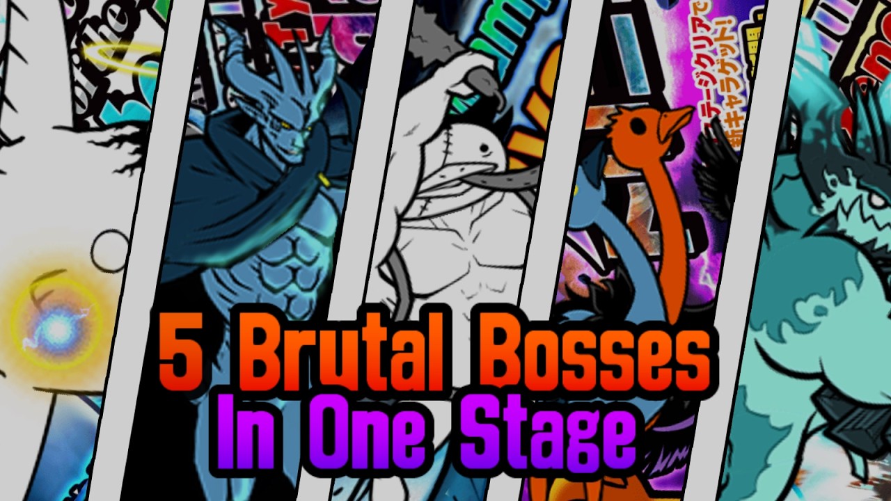 All 5 Brutal Bosses In One Stage - The Battle Cats