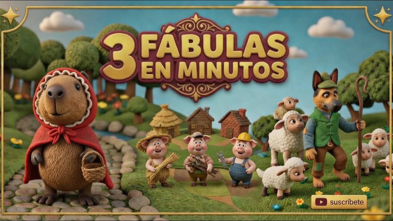 Capibarita Roja, Los 3 Cerditos y Pedro el Lobo: Cuentos con Moraleja en Minutos @Pinkfong 