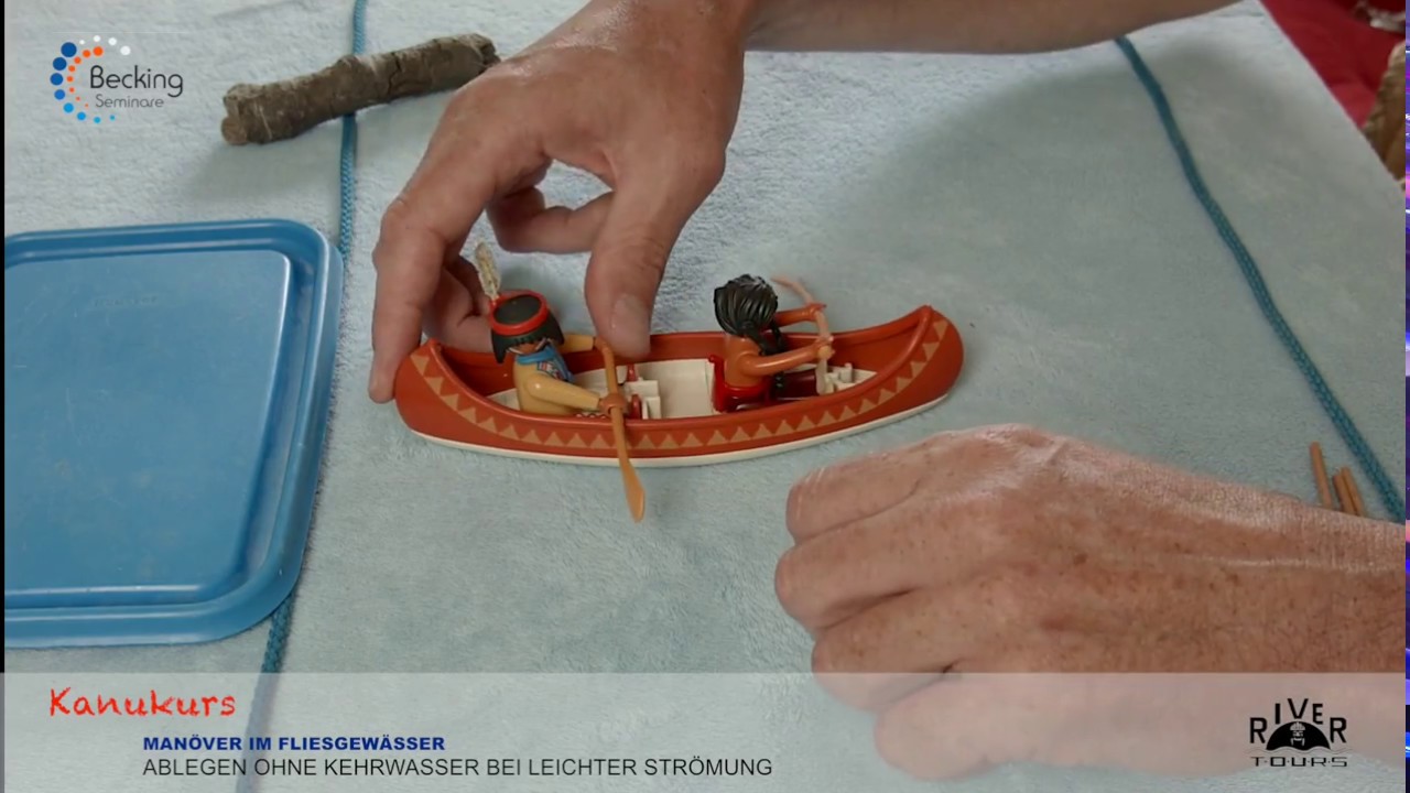 Ablegen mit dem Canadier 2er - am Modell erklärt