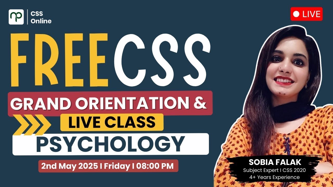 🚀 Crack CSS 2026 Psychology with Sobia Falak Rao(CSS 2020)&ndash; FREE Grand Live Session by Nearpeer!