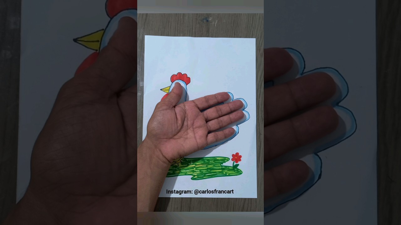 Desenhe f&aacute;cil uma galinha 🐔 #art #painting #shorts #drawing #desenho #artes