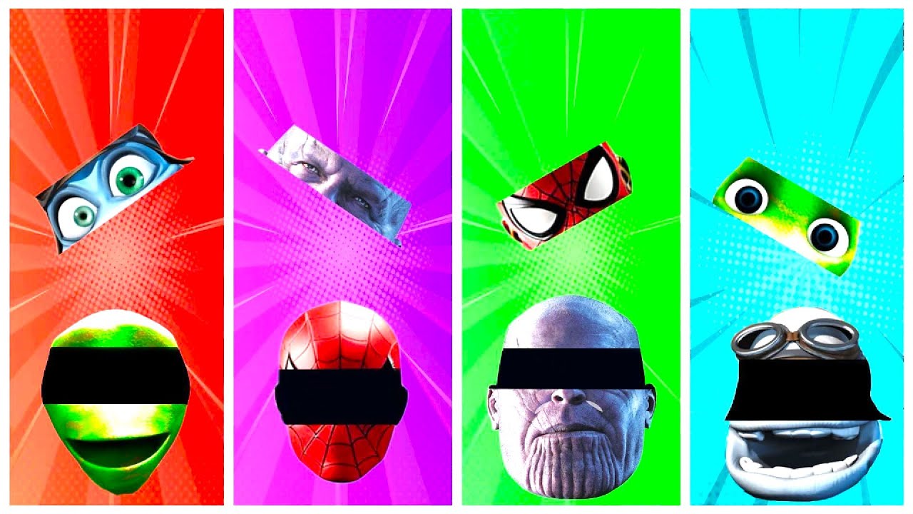 Wrong eyes👀 Alien and Spiderman and Thanos and Crazy Frog DAME TU COSITA Funny Puzzle Wrong Heads
