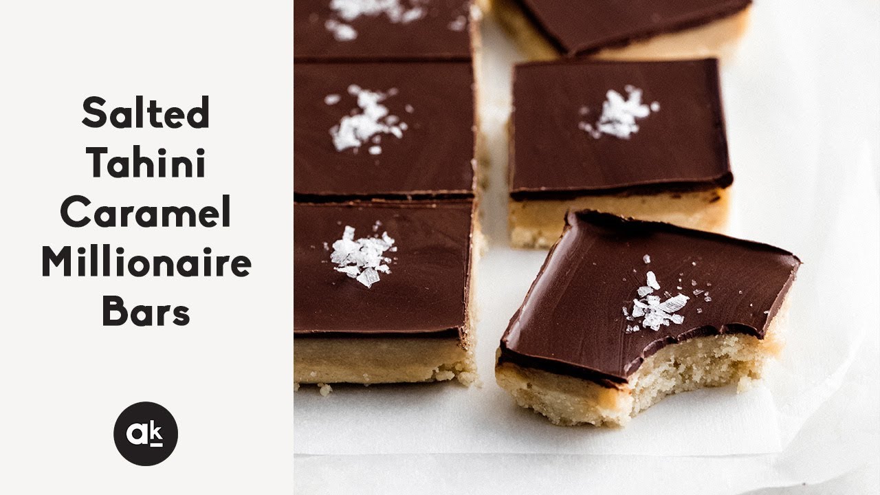 Salted Tahini Caramel Millionaire Bars