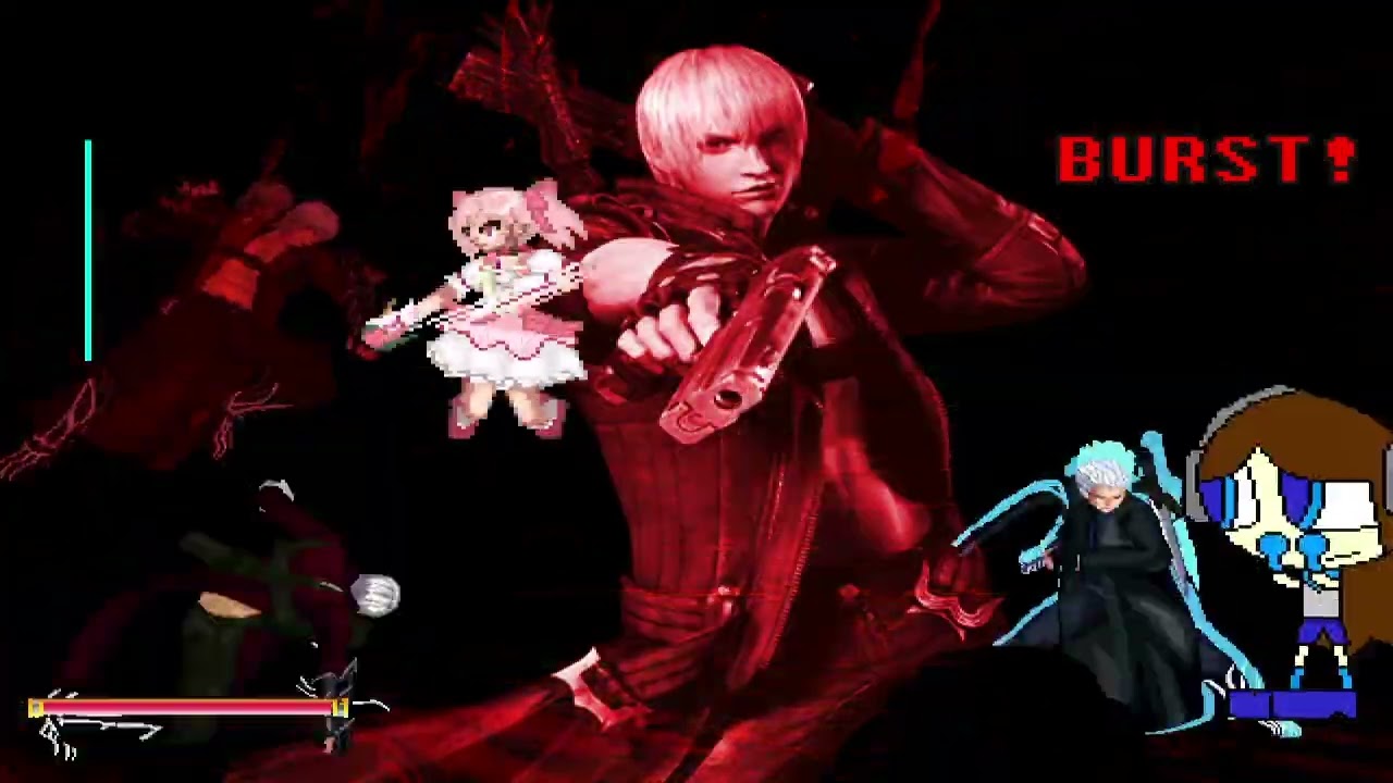 KOF MUGEN Tag Team dante & vergil vs madoka kaname & kadariro
