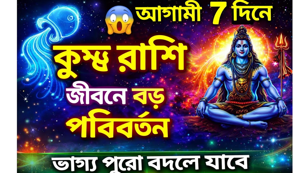 কুম্ভ রাশি 💰 ৭ দিনের মধ্যে বড় সুখবর! জীবনে আসছে বড় পরিবর্তন!!#rashifal bangla|| #kumbha rashi