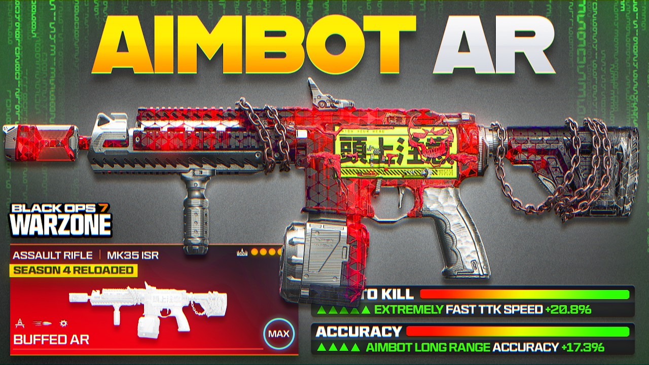 new ULTIMATE AIMBOT AR META LOADOUT for Warzone BO7! (Best MK35 ISR Assault Rifle Class Setup)